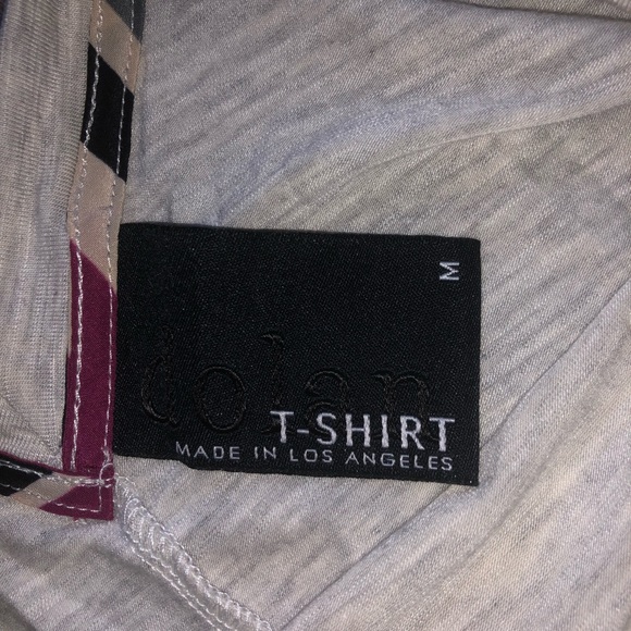 Dolan t-shirt oversized gray lace shoulder top M - Picture 3 of 6